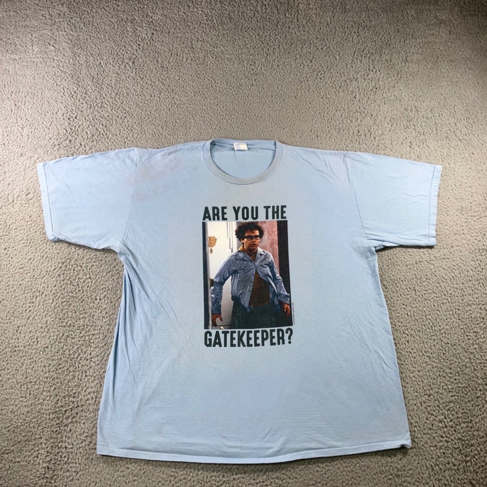 Retro Ghostbusters T shirt 2XL Gatekeeper Rick Moranis Blue Thrashed Movie Merch